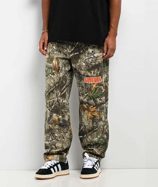 Pantalón Empyre x Realtree de lona con camuflaje Realtree EDGE, rodillas dobles y logo naranja bordado